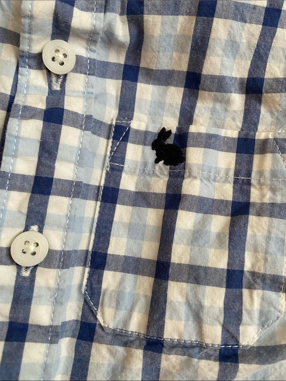 Gymboree Boys White and Blue Plaid Button-Down Shirt
